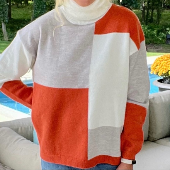 CHICWISH COLOR BLOCK TURTLENECK KNIT SWEATER - Picture 8 of 8